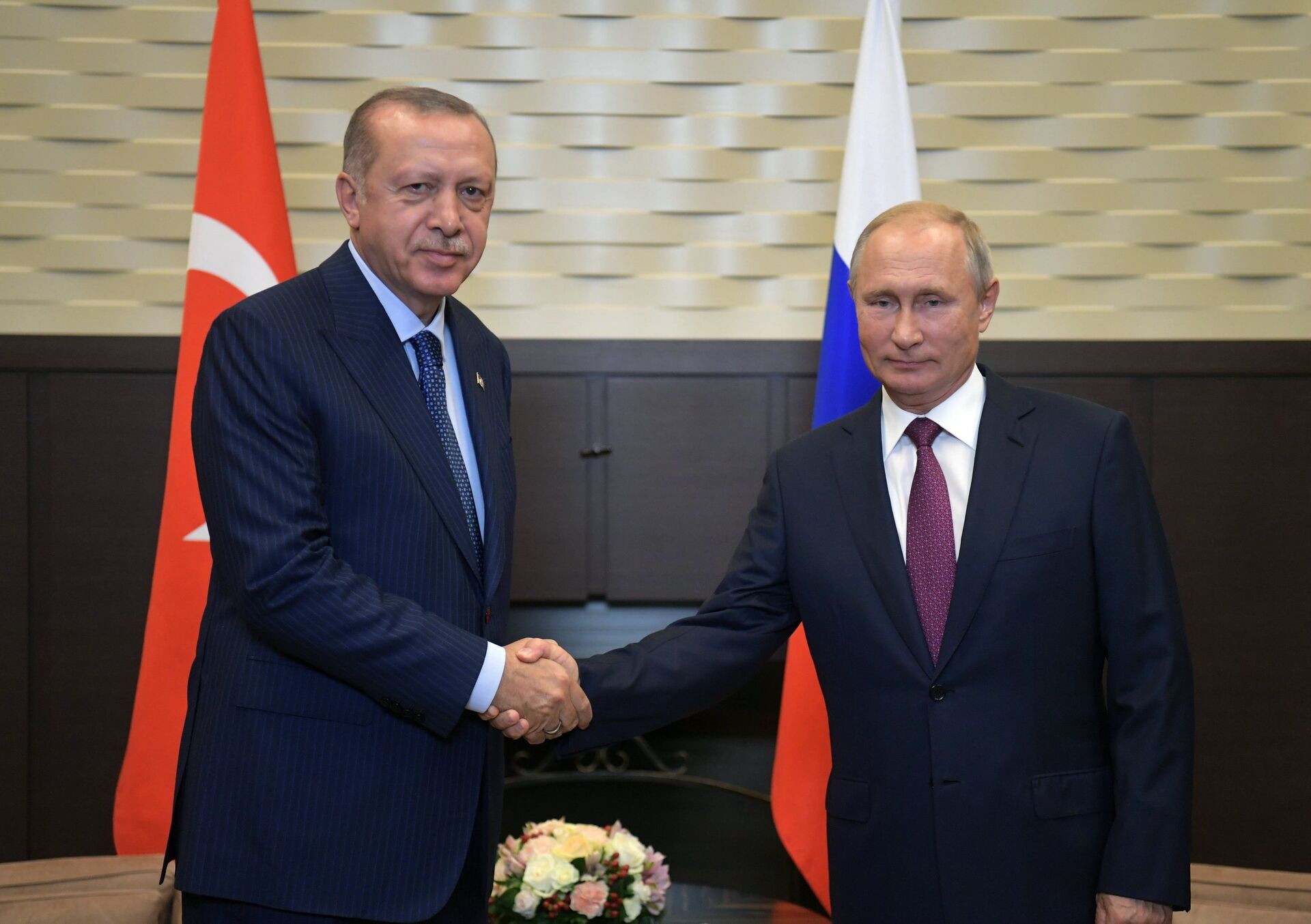 Владимир Путин и президент Турции Реджеп Тайип Эрдоган во время встречи в Сочи. 17 сентября 2018 - ИноСМИ, 1920, 30.10.2020