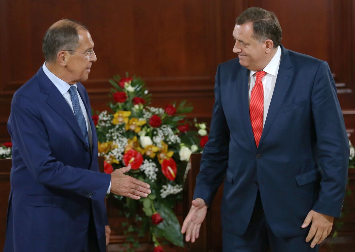 Министр иностранных дел России Сергей Лавров и президент Республики Сербской Милорад Додик
