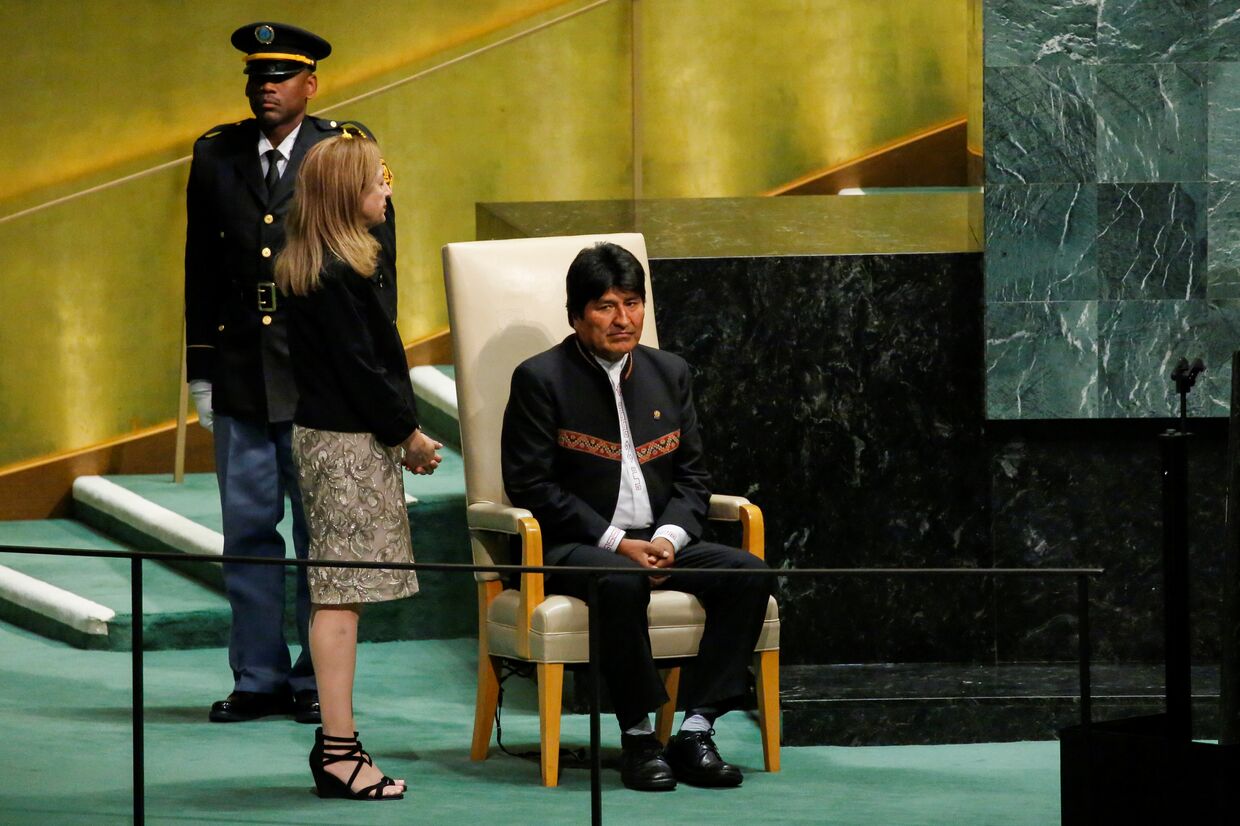 26 сентября 2018. Эво Моралес выступает на 73-й Генеральной Ассамблее ООН