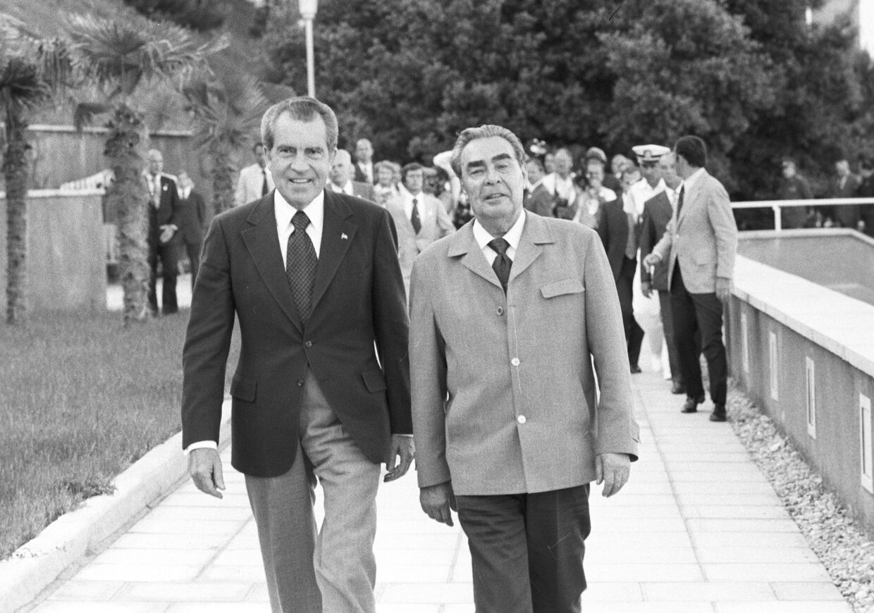 Президент США Ричард Никсон и генсек ЦК КПСС Леонид Брежнев
