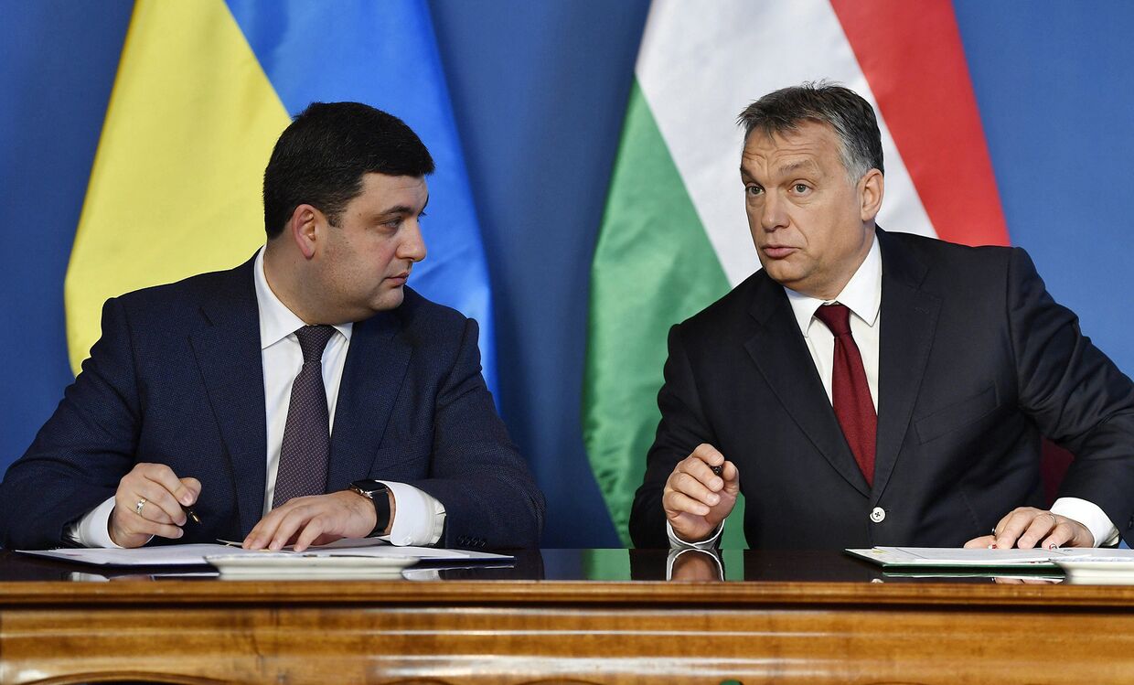 Премьер-министр Украины Владимир Гройсман и премьер-министр Венгрии Виктор Орбан