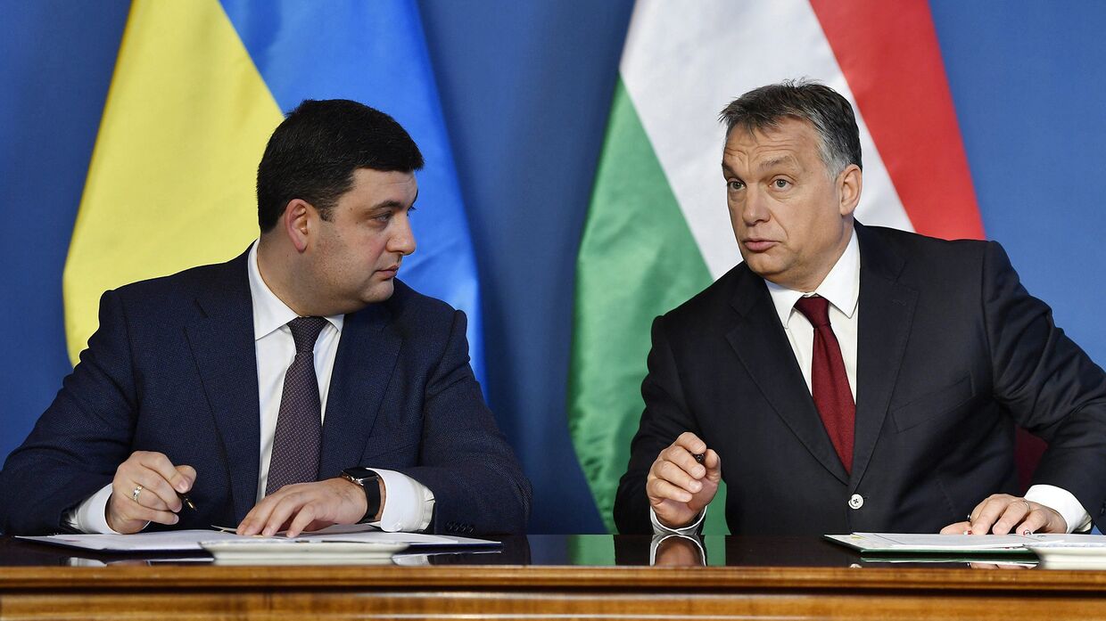 Премьер-министр Украины Владимир Гройсман и премьер-министр Венгрии Виктор Орбан