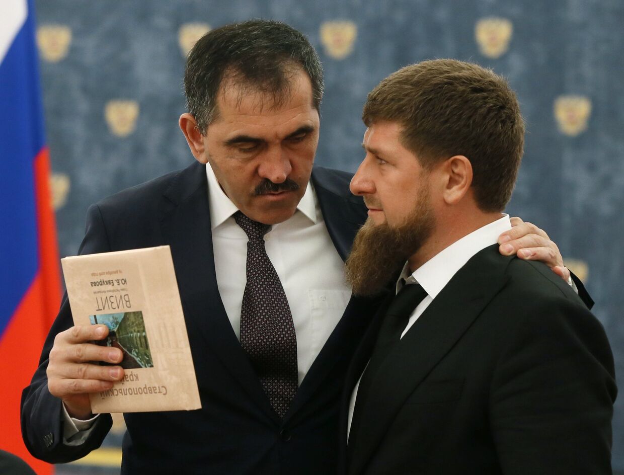 Глава Республики Ингушетия Юнус-Бек Евкуров и глава Чеченской Республики Рамзан Кадыров