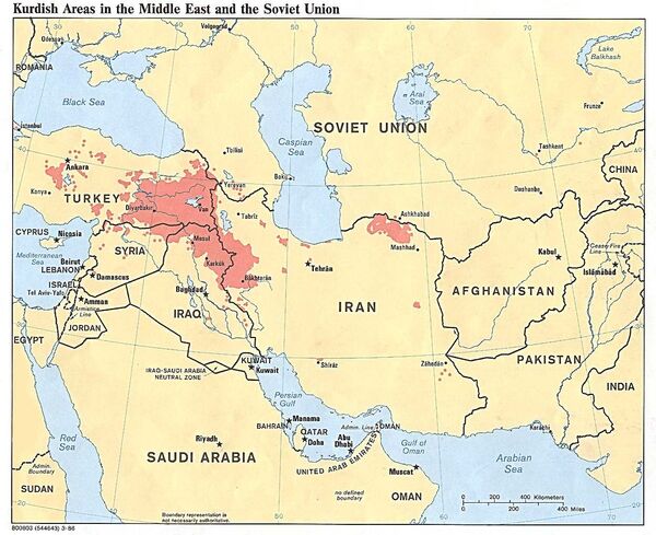 Курды на карте Ближнего Востока