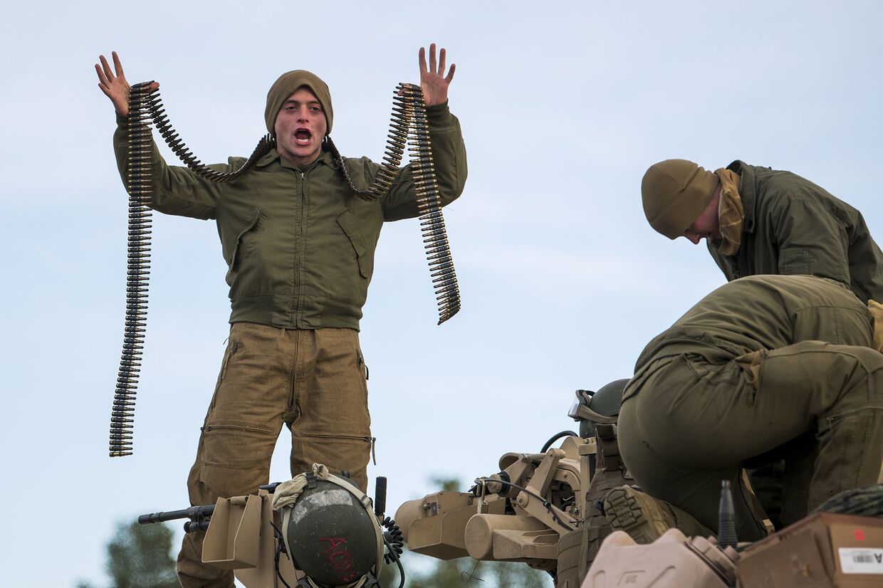 Американские солдаты во время учений НАТО «Единый трезубец 2018»