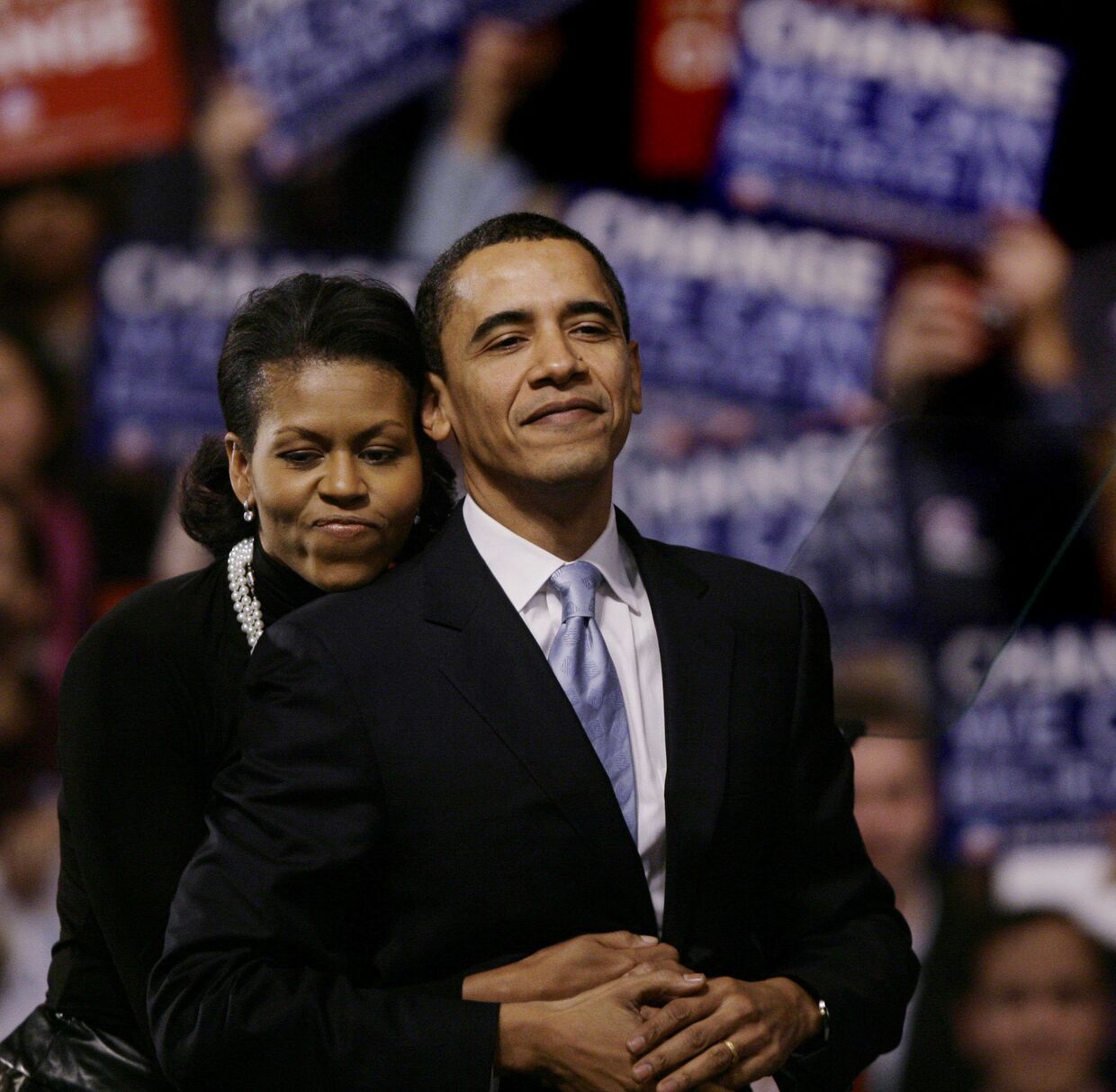 Избранный президент США Барак Обама и Мишель Обама в Нью-Йорке, США