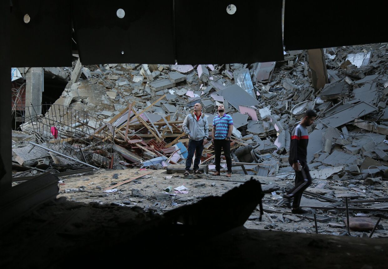 Последствия ракетного удара Израиля по территории сектора Газа. 13 ноября 2018
