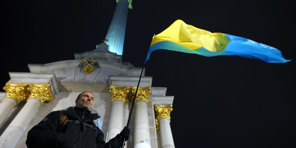 Участники акции, посвященной 5-й годовщине начала событий на Майдане, в Киеве. 21 ноября 2018