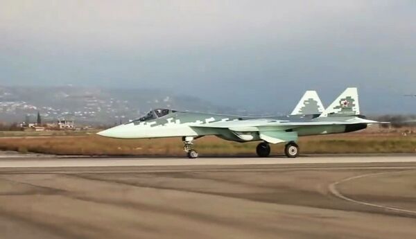 Новейший истребитель пятого поколения Су-57 в Сирии Новейший истребитель пятого поколения Су-57 в Сирии