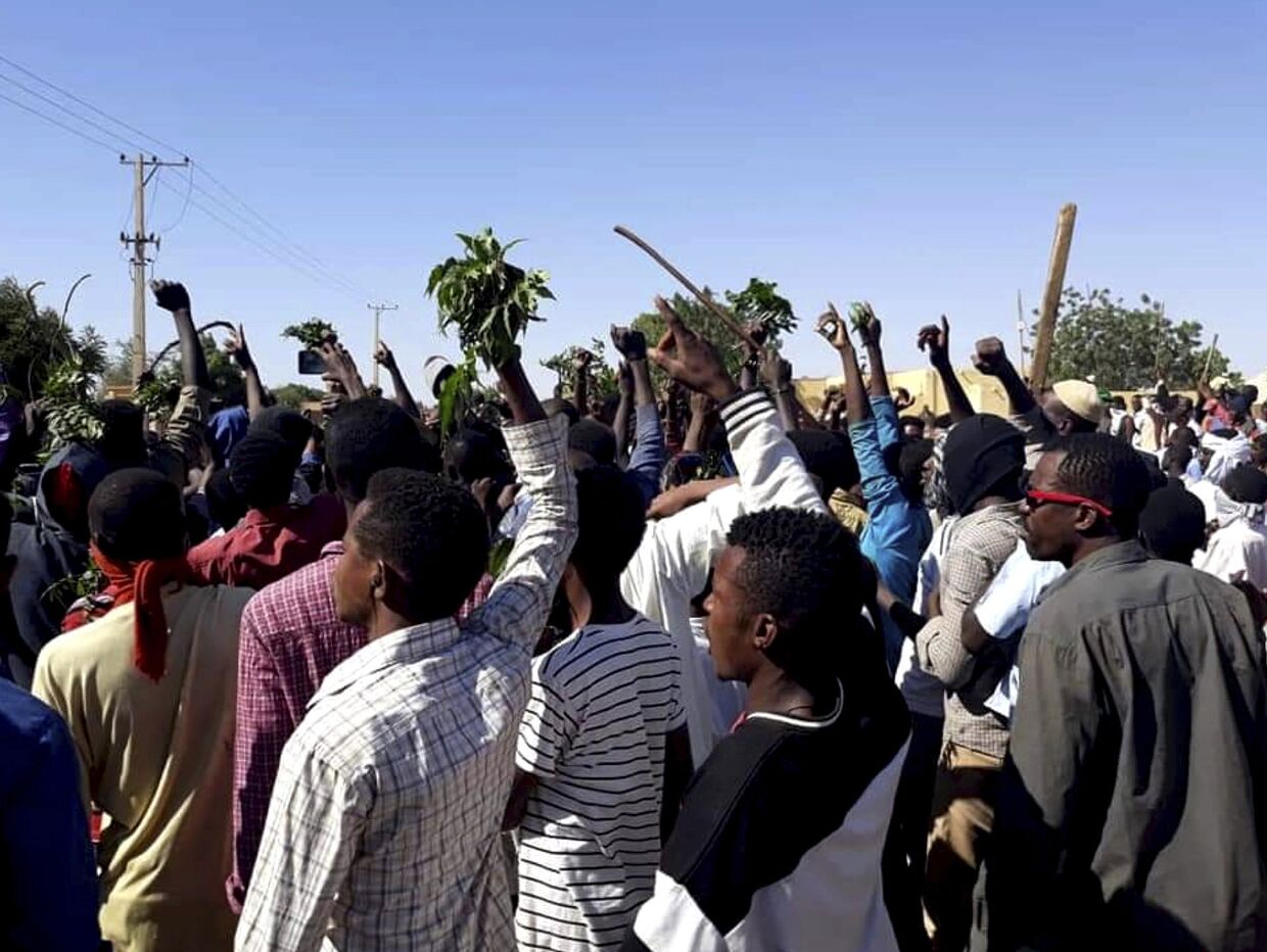 Участники акции протеста в провинции Кордофан, Судан