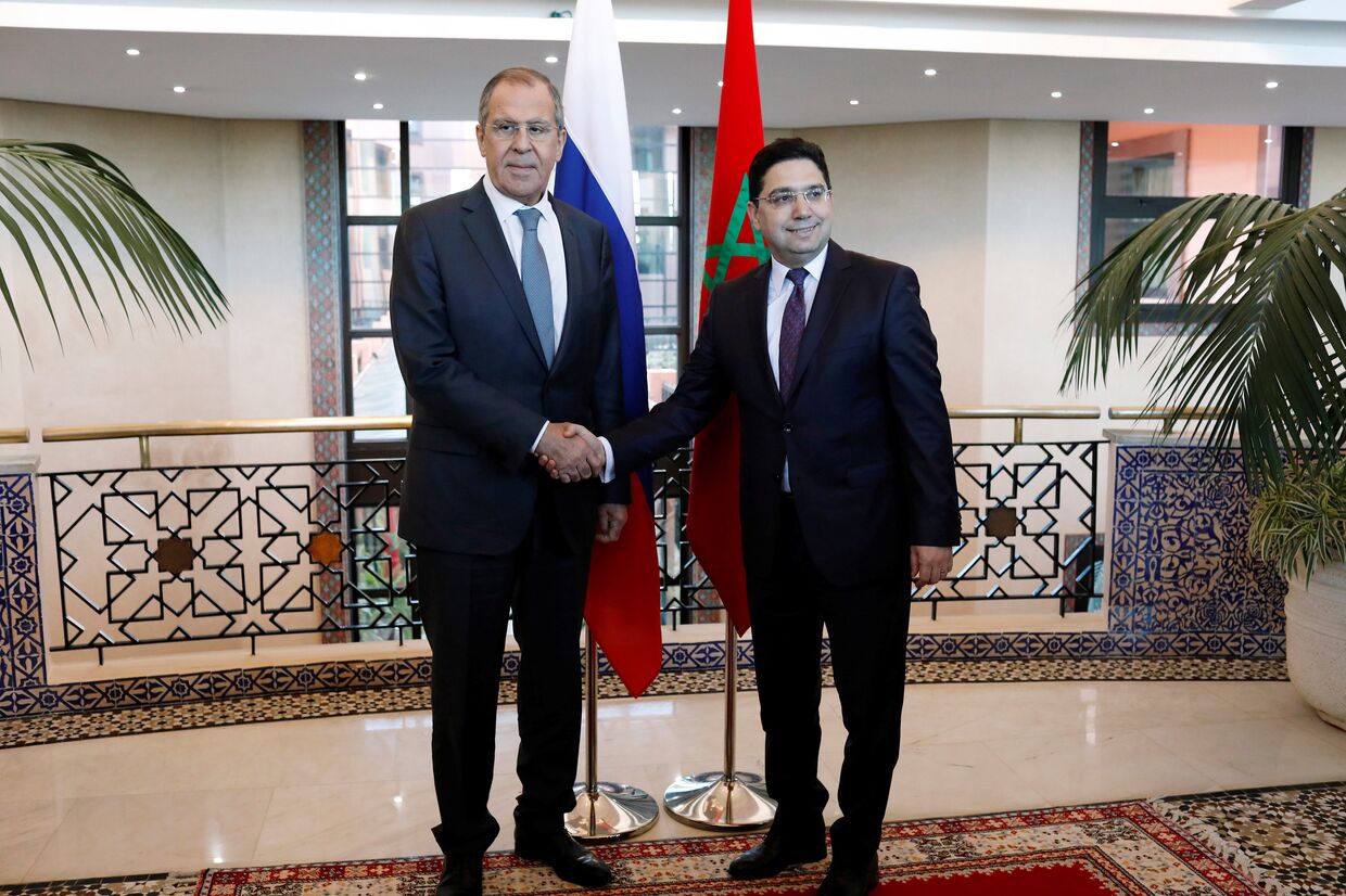 Министр иностранных дел Марокко Насер Бурита и министр иностранных дел РФ Сергей Лавров в Рабате