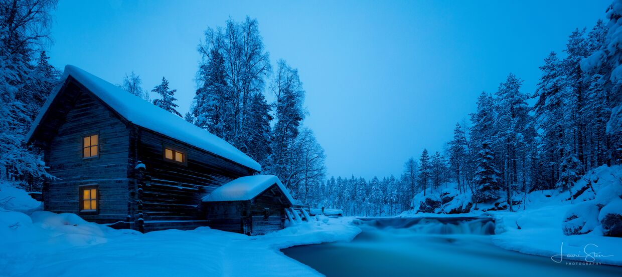 Домик в национальном парке Оуланка, Финляндия