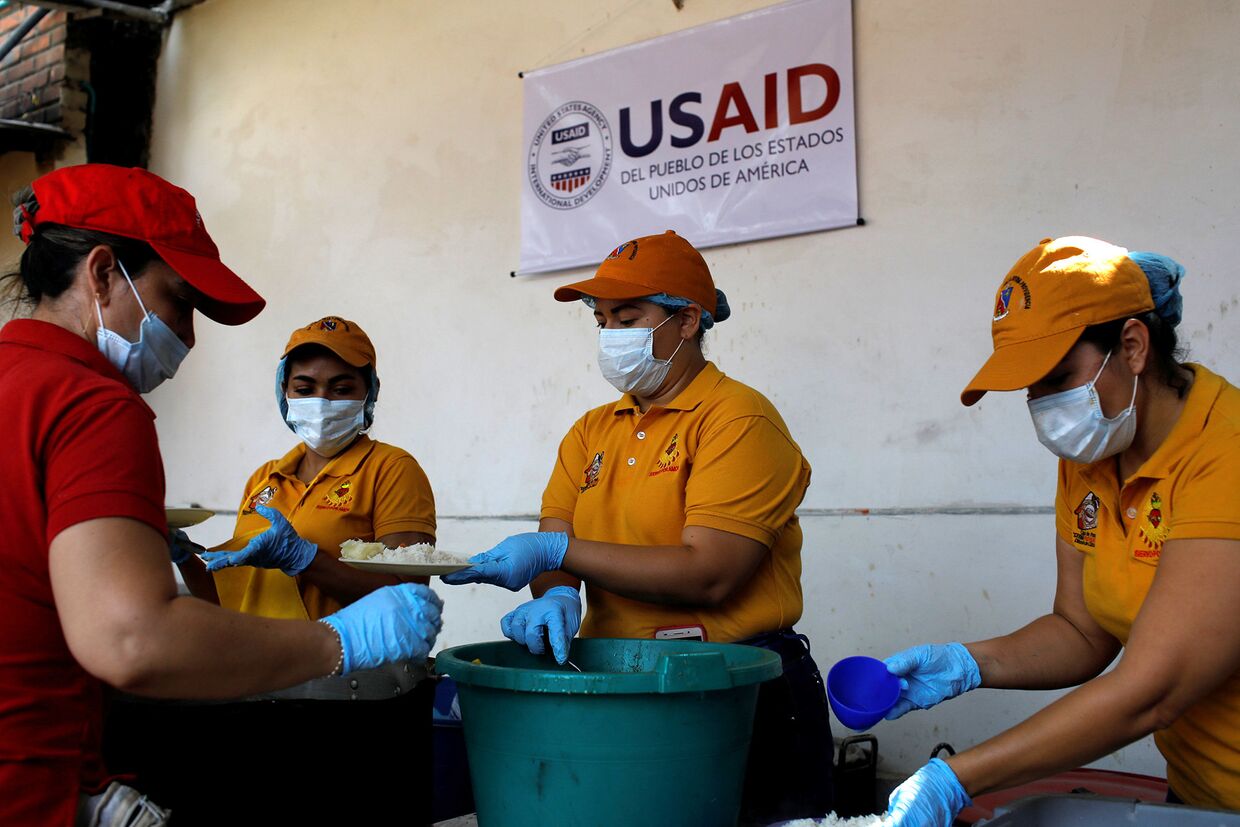 Благотворительная продукция агентства США по международному развитию USAID в Кукуте, Колумбия
