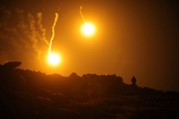 Огни во время боевых действий в деревне Багуз