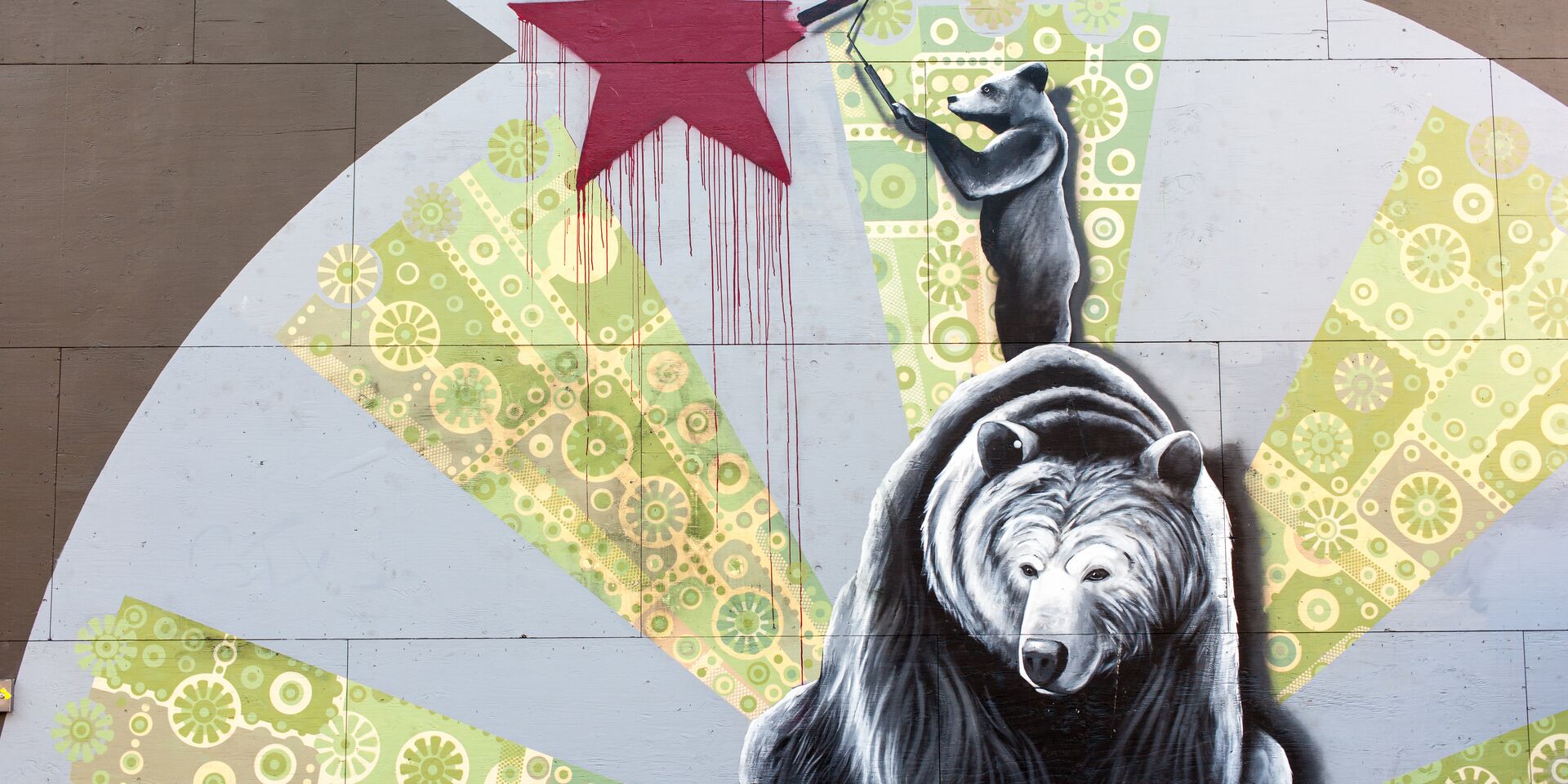 Медведь, граффити  - ИноСМИ, 1920, 19.06.2023
