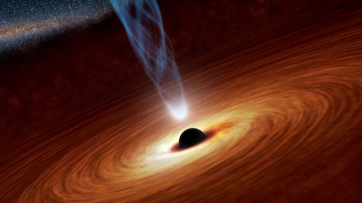 Сверхмассивная черная дыра, иллюстрация художника НАСА