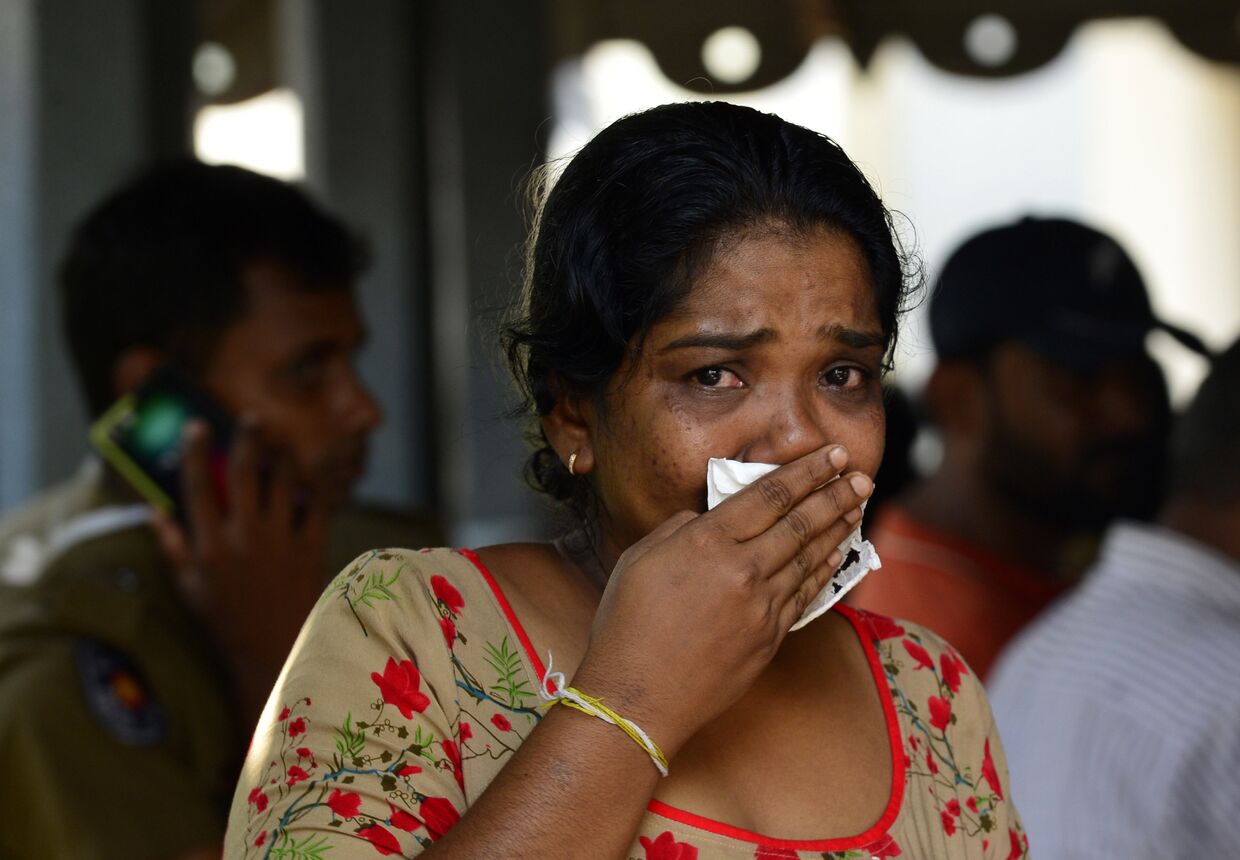 Родственники жертв теракта в Коломбо, Шри-Ланка