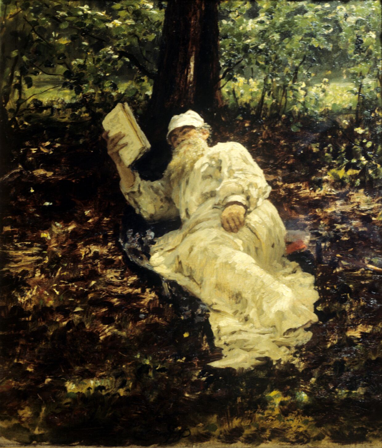Лев Толстой в лесу