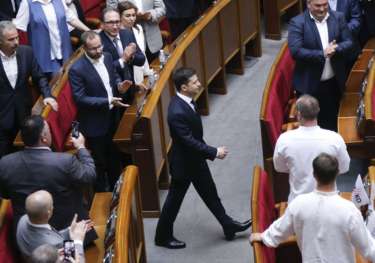 Президент Украины Владимир Зеленский во время церемонии инаугурации в Киеве