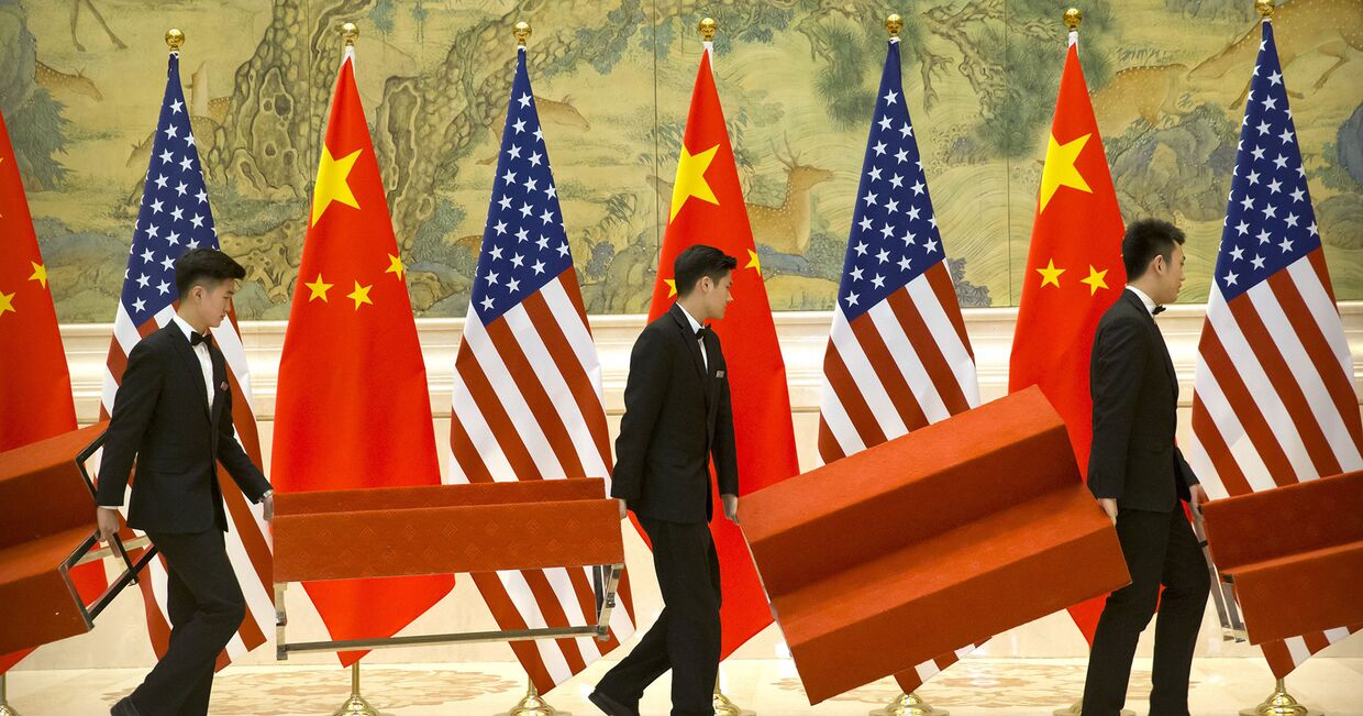 Подготовка к встречи делегатов США и Китая на торговых переговорах в Пекине
