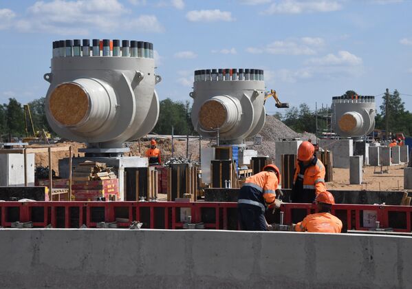 Строительство газопровода Северный поток-2 в Ленинградской области