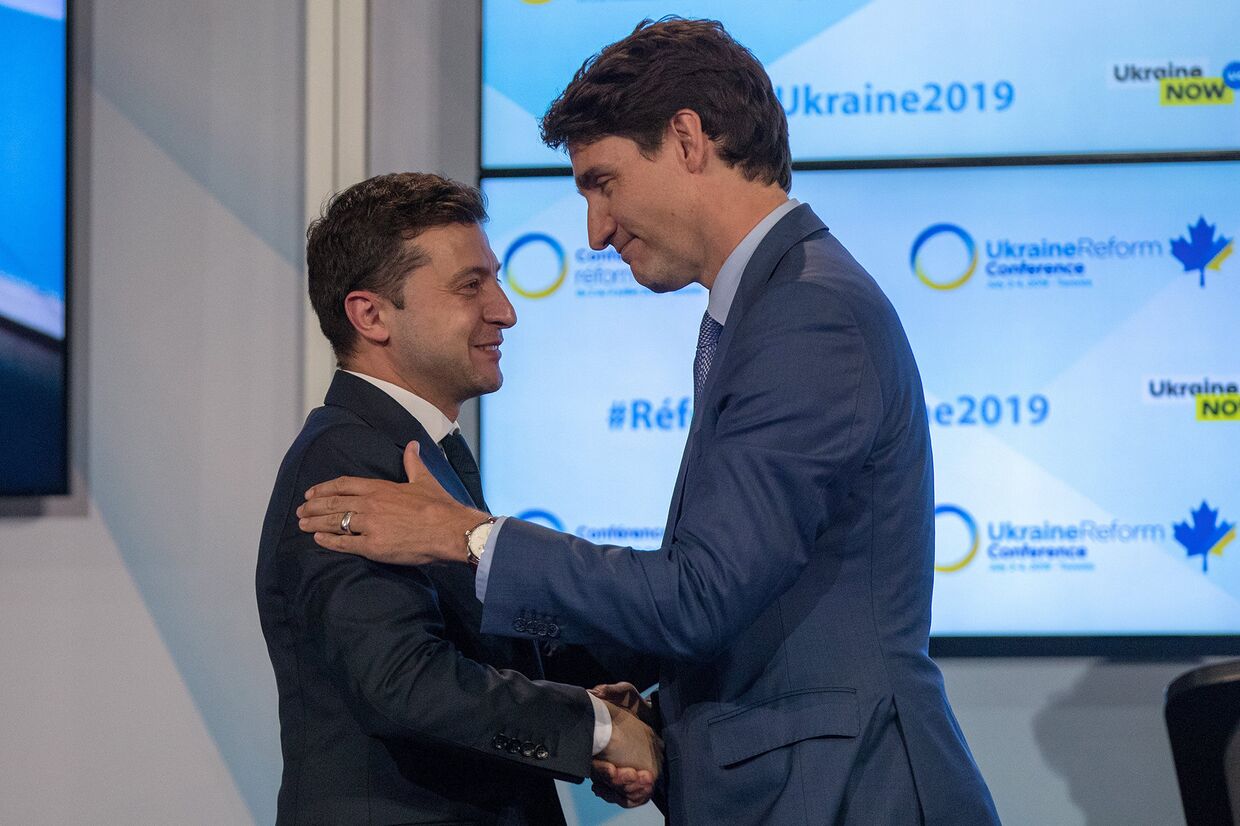 Премьер-министр Канады Джастин Трюдо и президент Украины Владимир Зеленский в Торонто