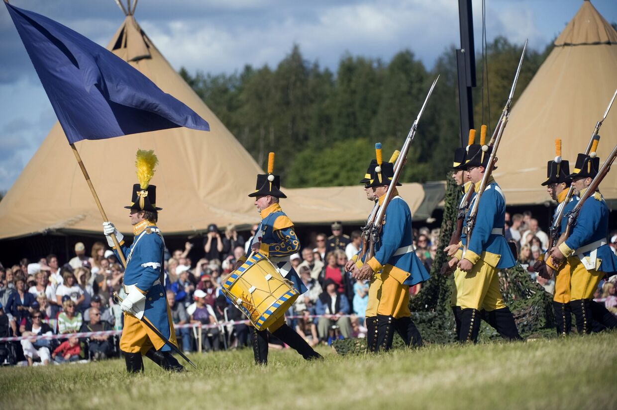 Солдаты шведской армии времен Северной войны, историческая реконструкция