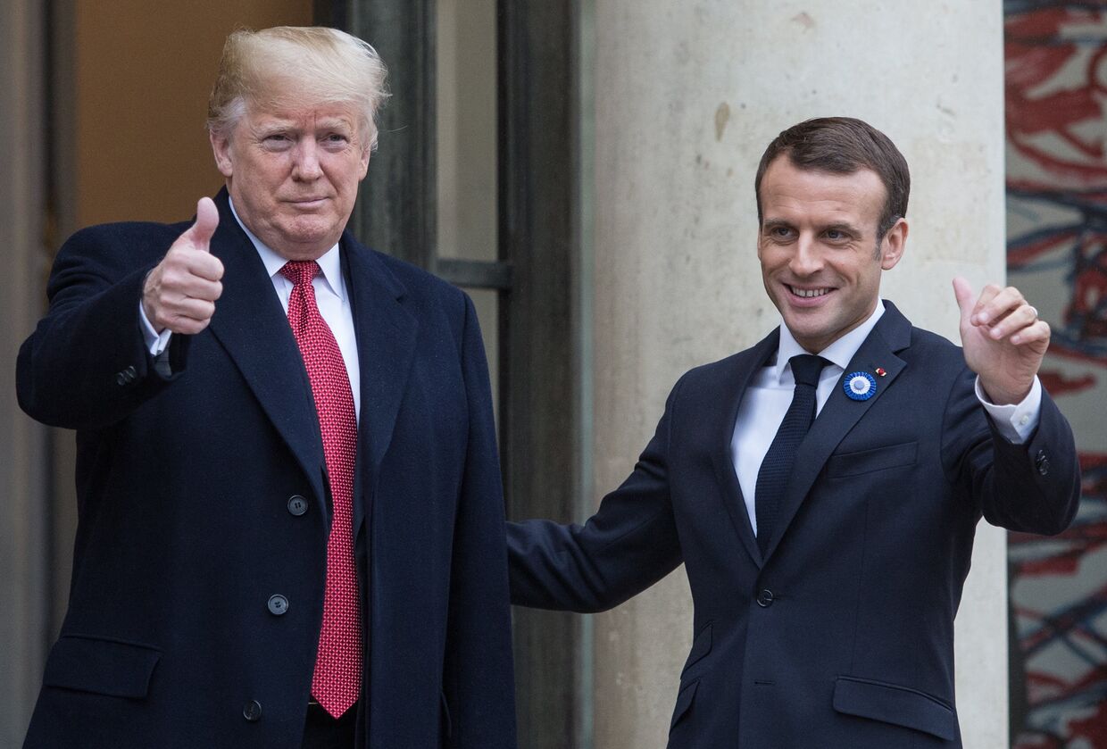 Встреча Э. Макрона и Д. Трампа в Париже