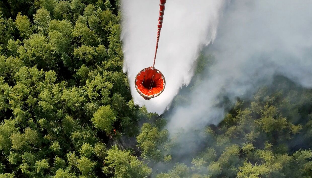 Тушение лесных пожаров в Красноярском крае