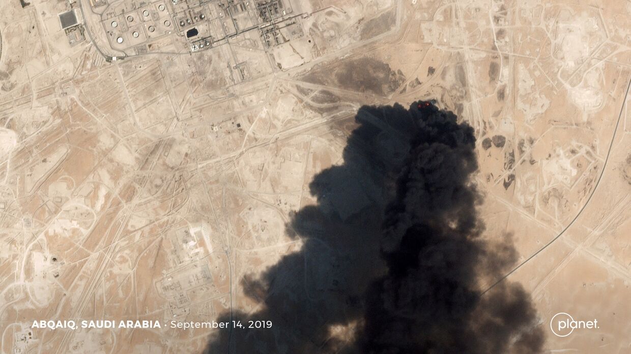 Последствия атаки беспилотника по нефтяному объекту Aramco в Абкаике, Саудовская Аравия
