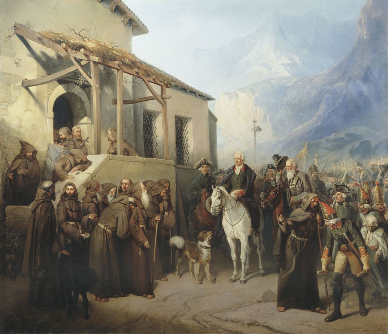 Фельдмаршал Суворов на вершине Сен-Готарда 13 сентября 1799 года