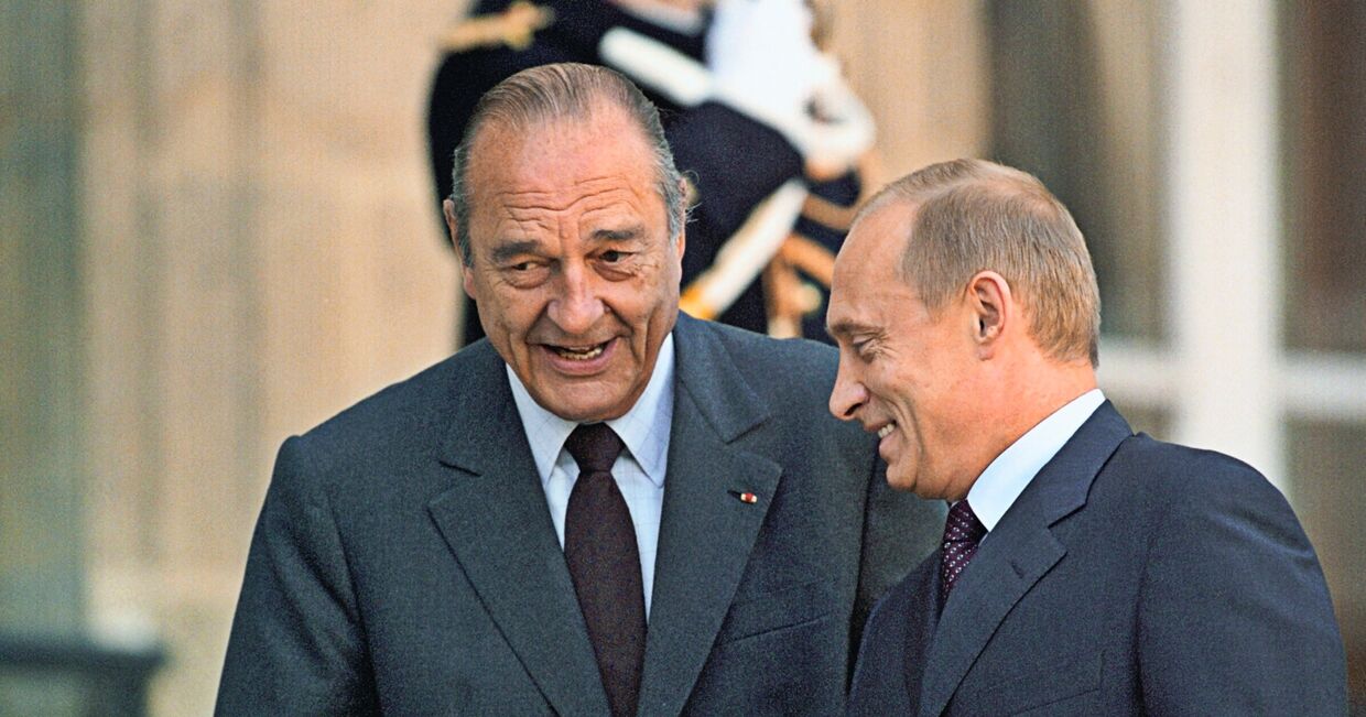Президент РФ Владимир Путин и Жак Ширак