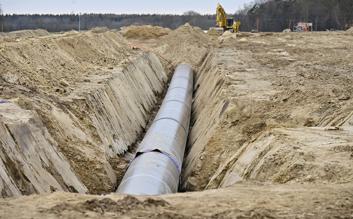 Строительство нового европейского газопровода в районе Любмина, Германия