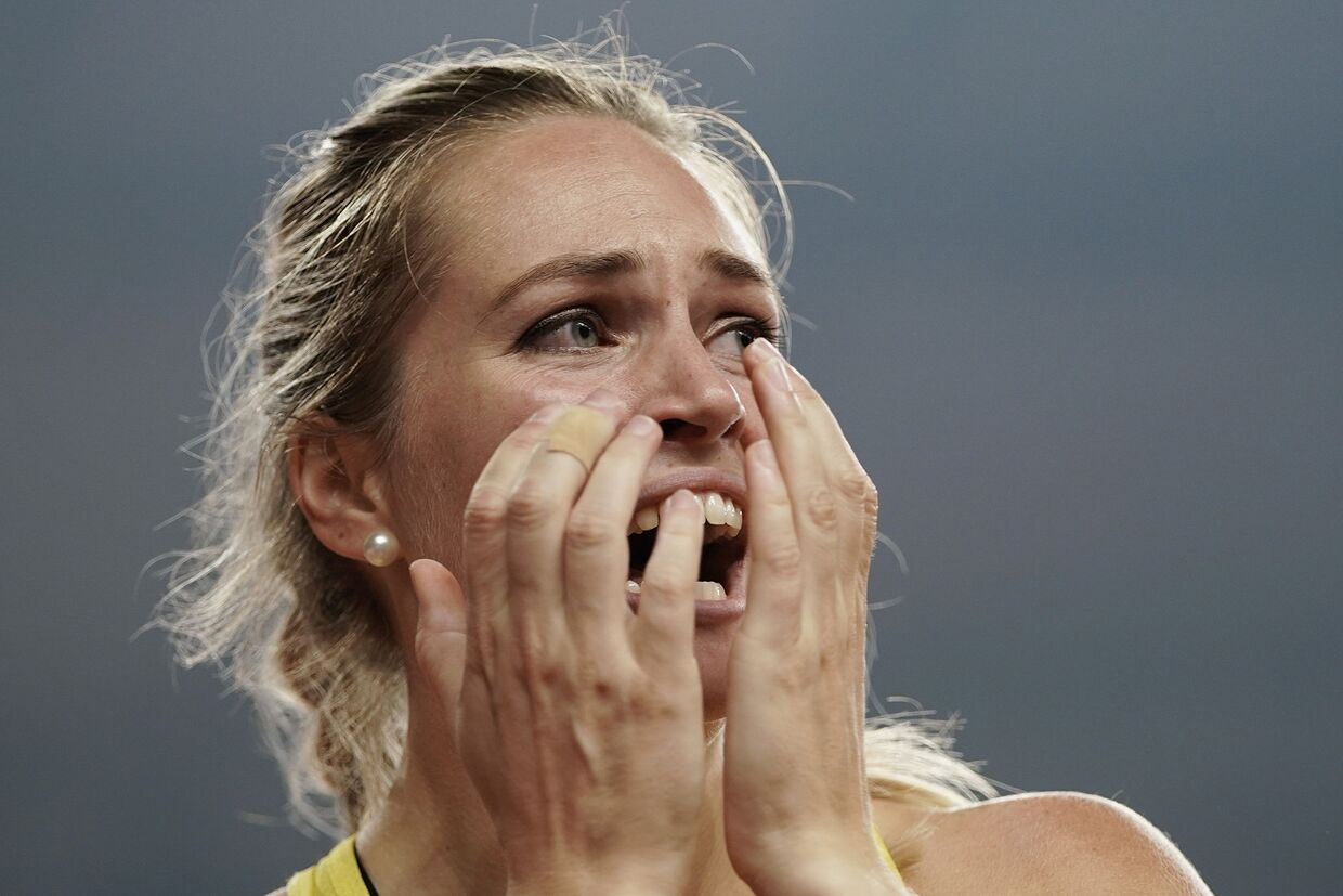 Спортсменка из Австралии Келси-ли Барбер на чемпионате мира по легкой атлетике в Дохе