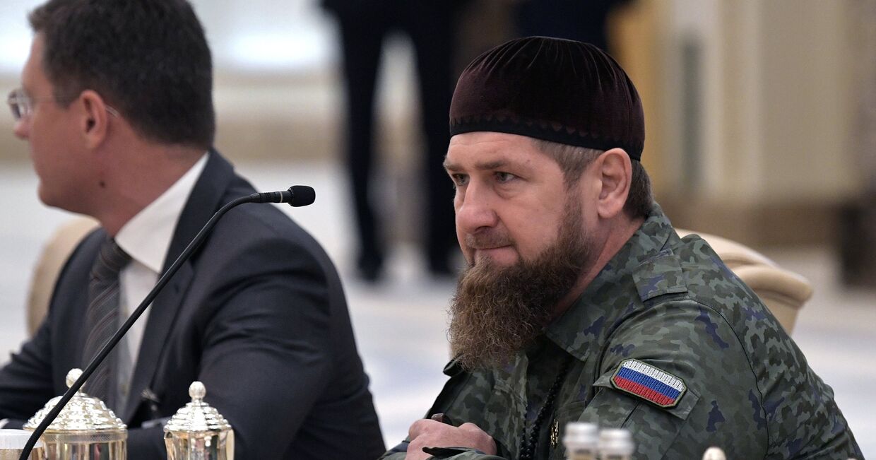 Глава Чеченской Республики Рамзан Кадыров на российско-эмиратских переговорах