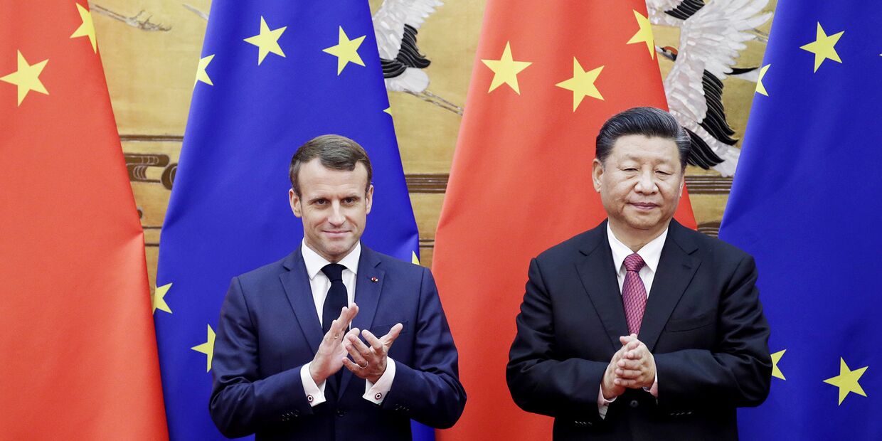 Председатель КНР Си Цзиньпин и президент Франции Эммануэль Макрон