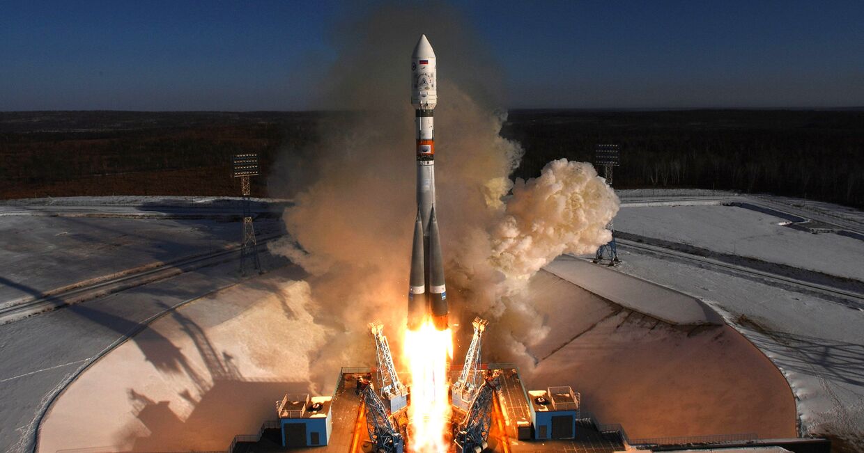 Запуск ракеты Союз-2.1а с космодрома Восточный