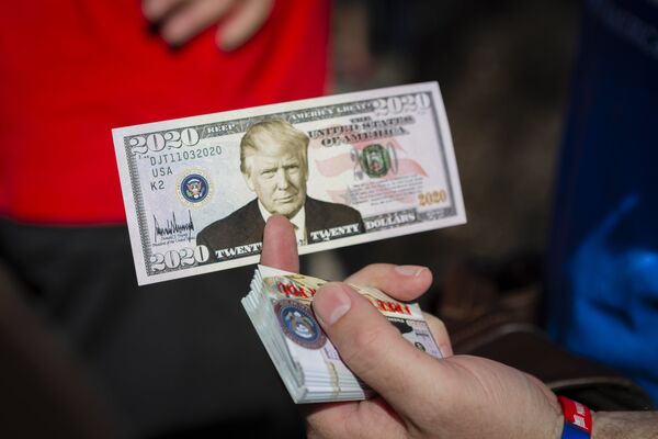 Сувенирная купюра с изображением президента США Дональда Трампа Сувенирная купюра с изображением президента США Дональда Трампа