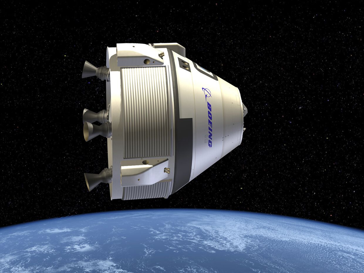 Компьютерная визуализация американского транспортного космического корабля CST-100 Starliner
