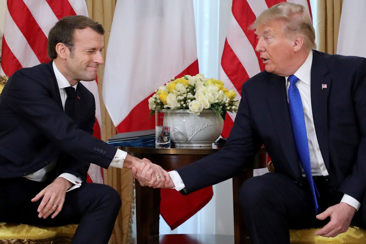 Президент Франции Эммануэль Макрон во время встречи с президентом США Дональдом Трампом