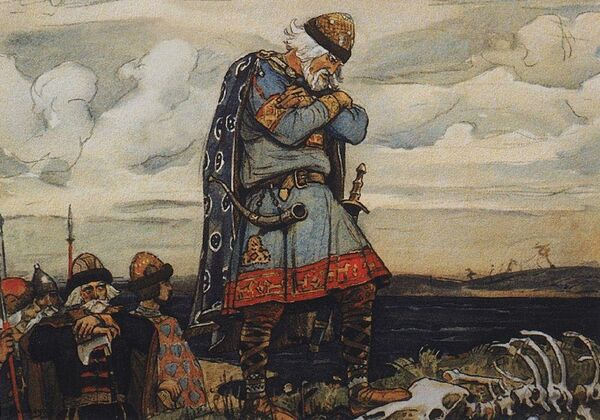 Олег у костей коня. В. М. Васнецов, 1899 Олег у костей коня. В. М. Васнецов, 1899