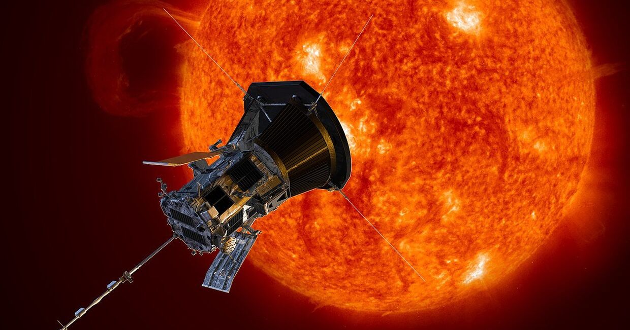 Официальный рендер автоматического космического аппарата НАСА для изучения внешней короны Солнца Parker Solar Probe
