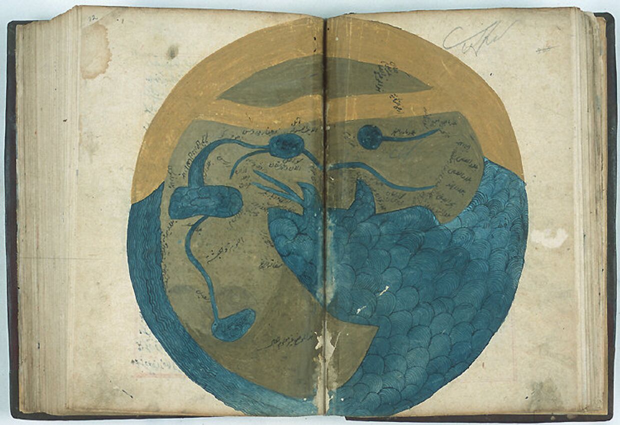 Карта обитаемого мира из «Космографии», рукопись XVI века