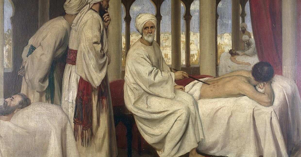Эрнест Борд «Абу-ль-Касим аз-Захрави осматривает больного в лазарете Кордовы в 1100 году»