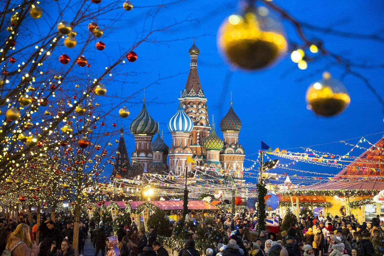 Рождественская ярмарка в Москве, Россия
