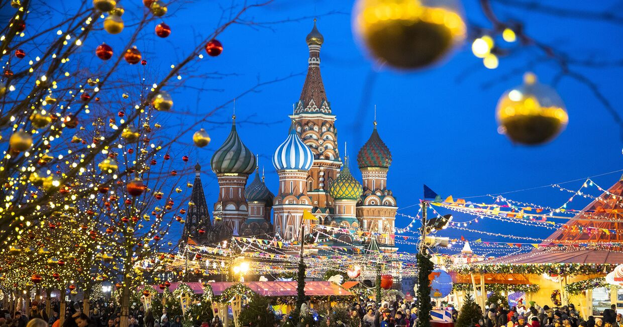 Рождественская ярмарка в Москве, Россия