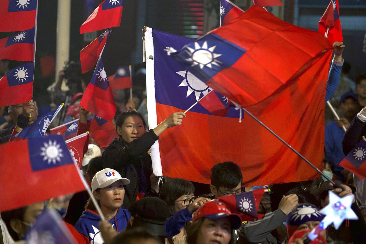 Сторонники националистической партии в Гаосюне, Тайвань
