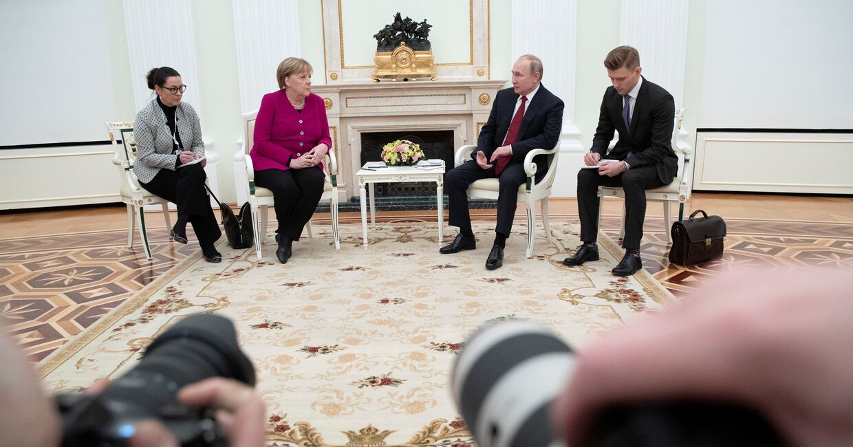 11 января 2020. Встреча Ангелы Меркель и Владимира Путина в Кремле