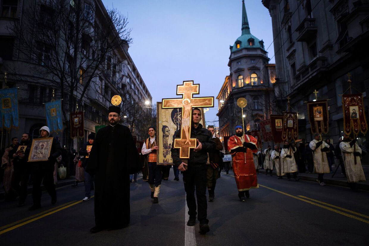 Участники «Молитвенного митинга» в Белграде
