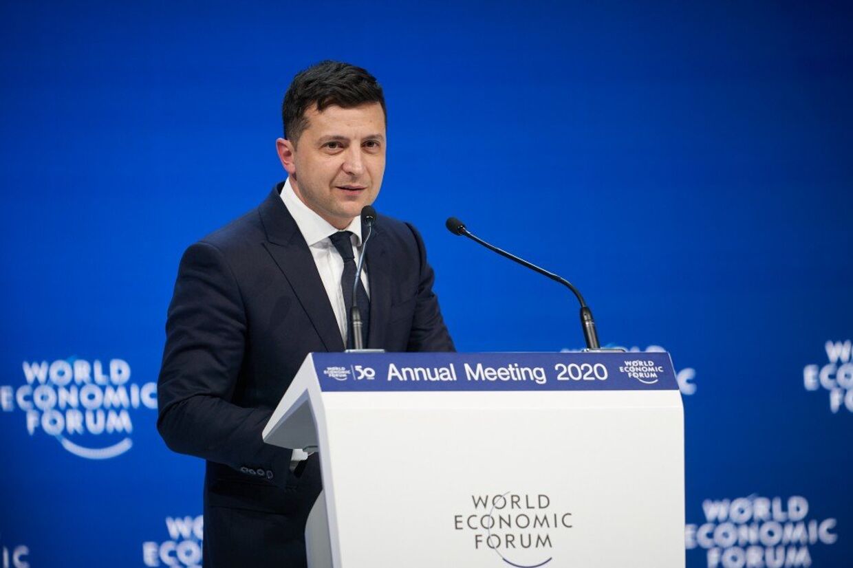 Участие президента Украины Владимира Зеленского в ежегодном заседании Всемирного экономического форума в Давосе